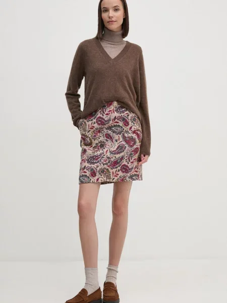 Спідниця з домішкою вовни Mos Mosh mini пряма зелений