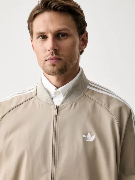Класически суичър с цип Adidas Originals кепър бежово