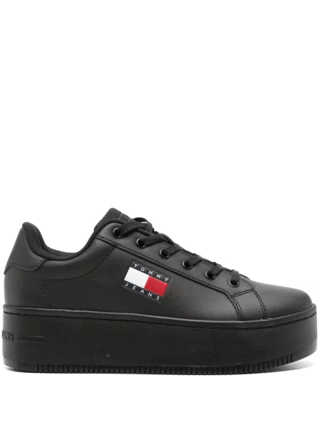 Sneakerși Tommy Jeans din piele negru
