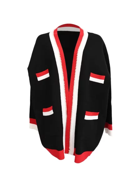 Cardigan Sandro cu perle negru