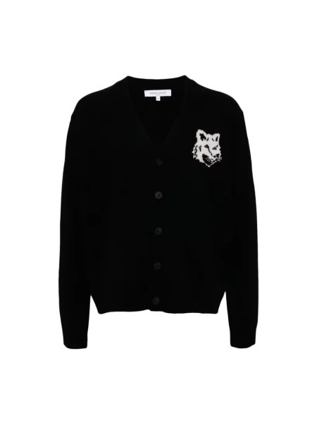 Kardigan Maison Kitsune wełniany czarny