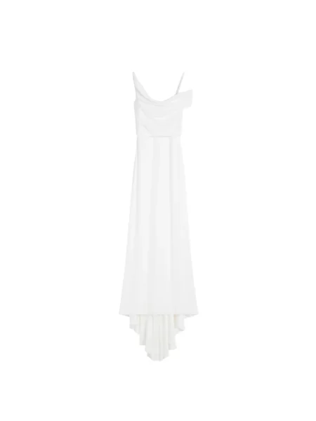 Sukienka maxi Max Mara drapowana biała