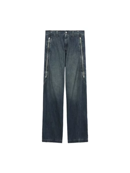 Jeansy Mm6 Maison Margiela z kaszmiru brązowe