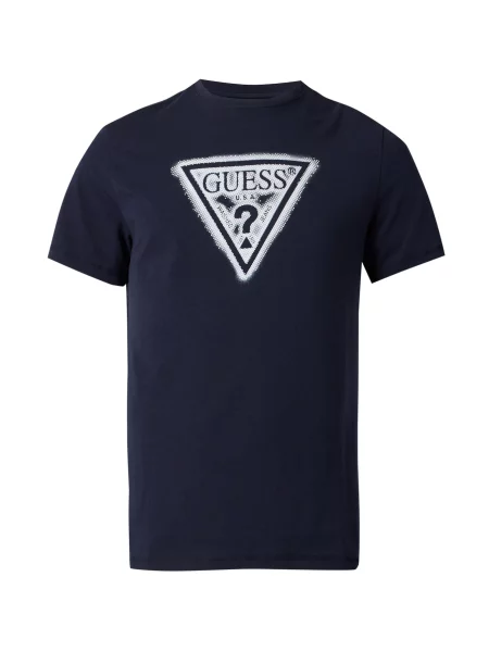 GUESS Tricou bleumarin alb