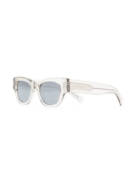 Skaidrios kvadratiniai akiniai nuo saulės Saint Laurent Eyewear pilka
