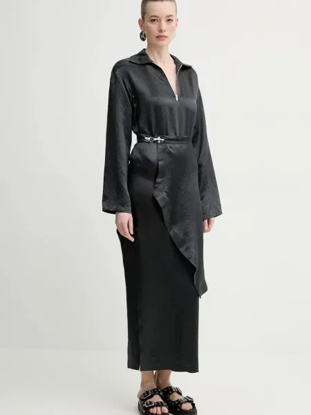 Nanushka rochie COLTER maxi evazati verde