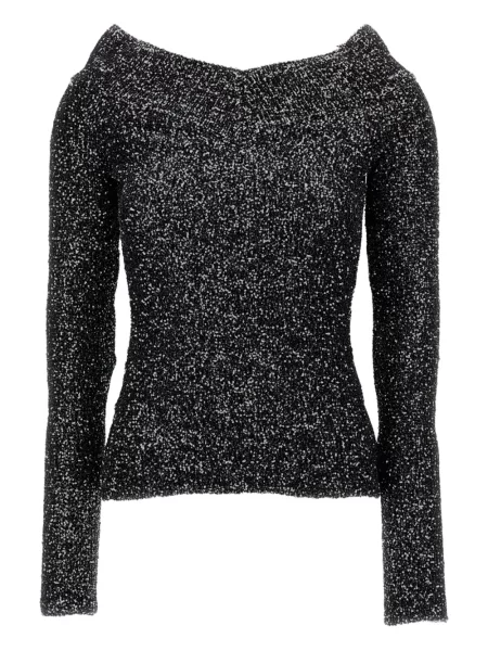 Lung pulover Stella Mccartney cu paiete negru