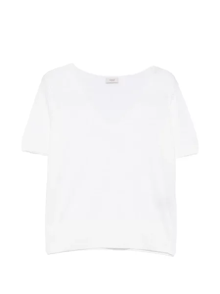 Тениска с v-образно деколте Agnona с V-образно деколте бяло