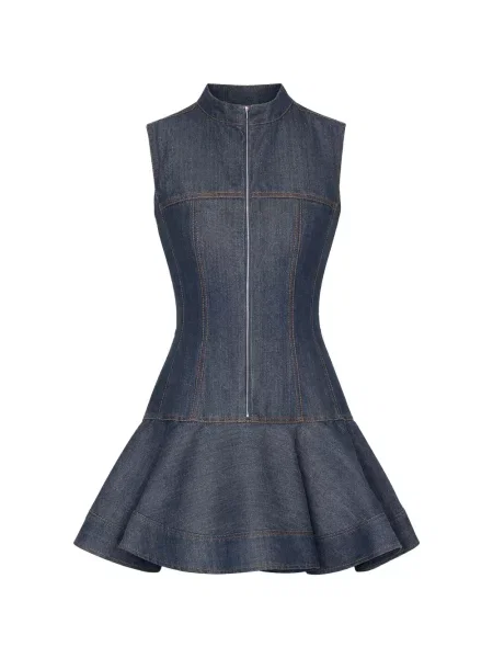 Odgovarati mini haljina Alexis bez rukava s volanima plava