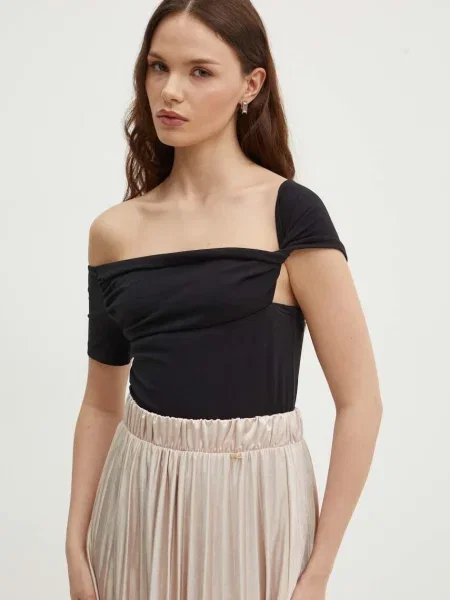 Блуза Sisley с изчистен дизайн черно