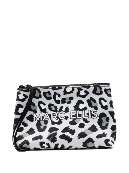 Geantă plic Marc Ellis cu imagine cu model leopard alb