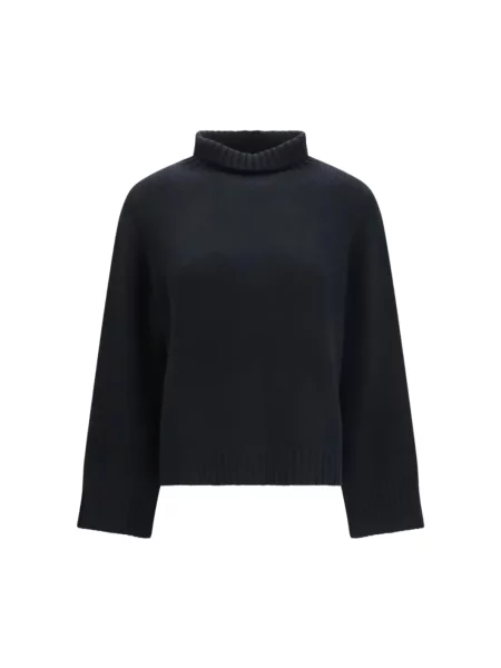 Sweter z golfem Allude wełniany niebieski