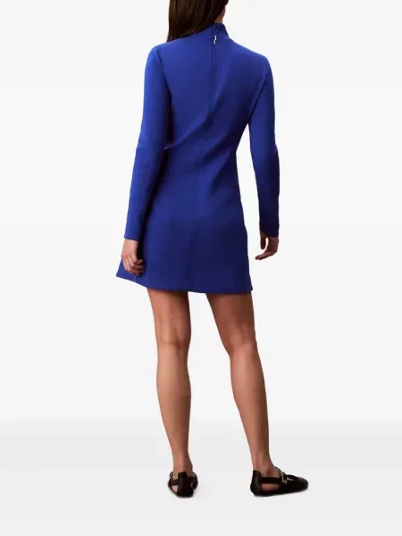 Rochie din denim Calvin Klein Jeans lungă de costum albastru
