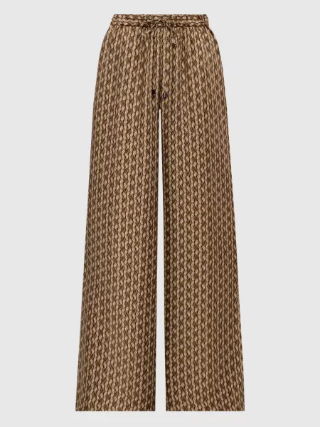 Шелковый брюки-палаццо Max Mara коричневый