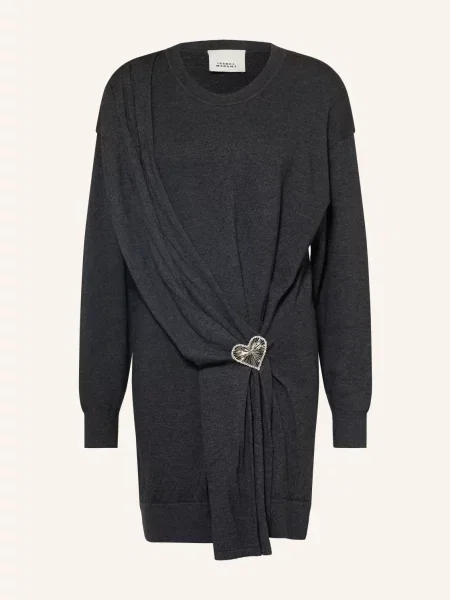 Marant Étoile Pletené Šaty Florisse S Ozdobnými Kamínky tmavě šedá