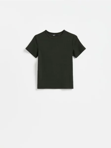 Reserved Tricou cu adaos de modal verde-închis verde