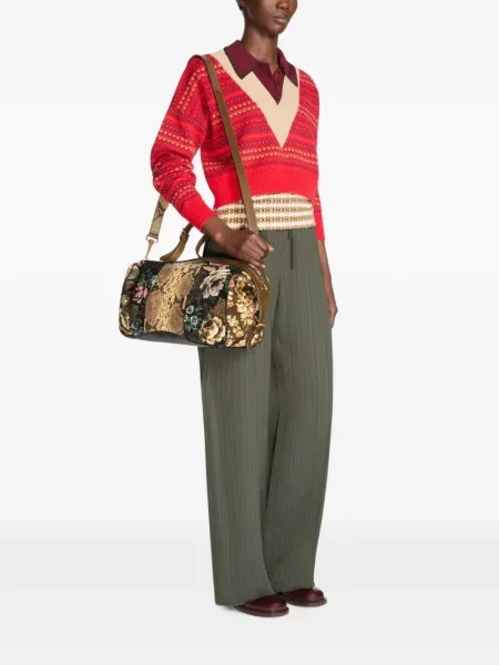 Geantă Dries Van Noten cu model floral negru