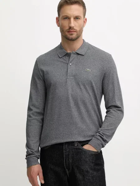 Tricou mânecă lungă Lacoste gri