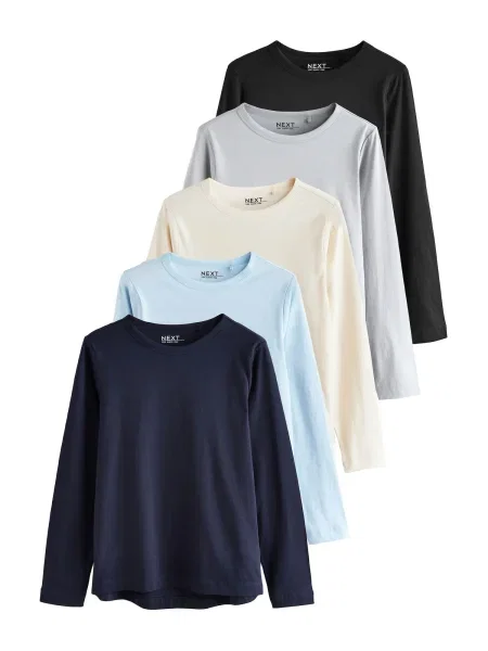 Next Tricou bej / albastru marin / gri negru