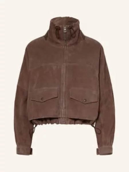 Loewe Kožená Bunda tmavě hnědá