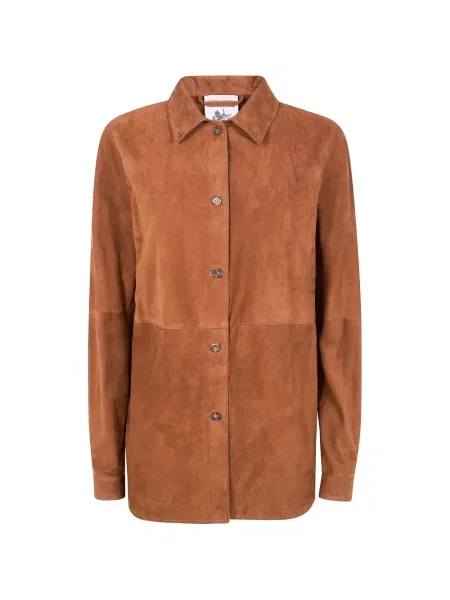 Koszula Semicouture zamszowa brązowa