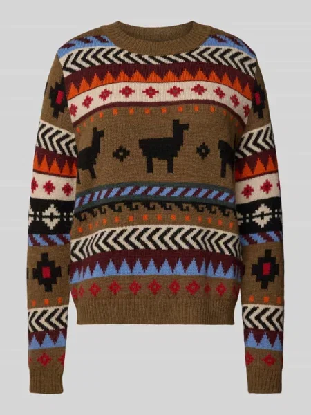 Sweter o kroju regular fit z dodatkiem wełny model ‘QUIRITE’ Weekend Max Mara brązowy