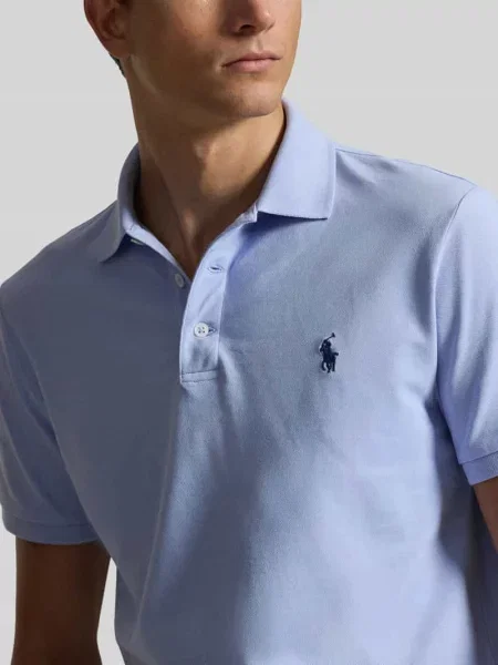 Koszulka polo o kroju regular fit z mieszanki bawełny Polo Ralph Lauren błękitna