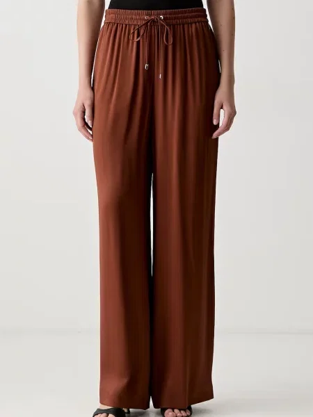 BOSS pantaloni pentru femei din vâscoză maro