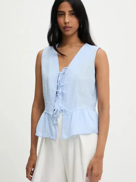 Блуза Answear Lab дамска с изчистен дизайн синьо