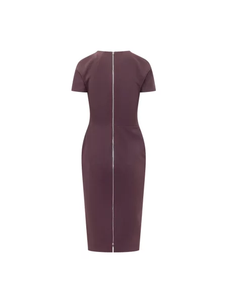 Sukienka midi Victoria Beckham wełniana fioletowa