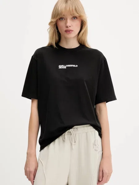 Тениска Karl Lagerfeld Jeans дамска черно