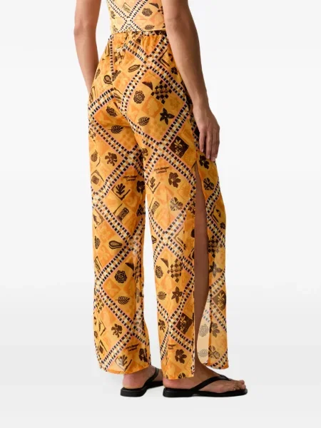 Pantaloni Kurt Geiger London cu imagine cu imprimeu geometric portocaliu