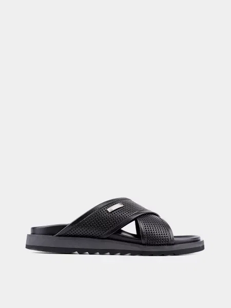 Шкіряні Шльопанці Miguel Miratez чорний