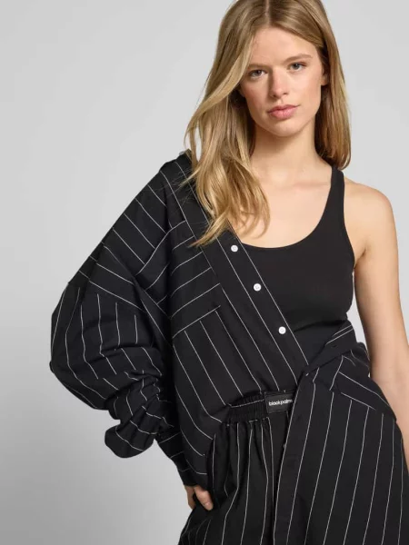 Top Black Palms z dekoltem w łódkę czarny