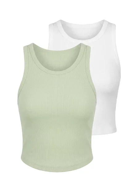 Studioselect Top Marlene verde deschis alb