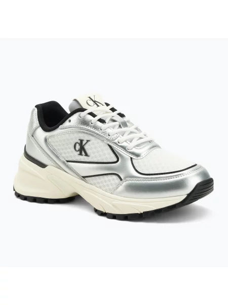 Кросівки Calvin Klein на шнурівці з сіткою білі