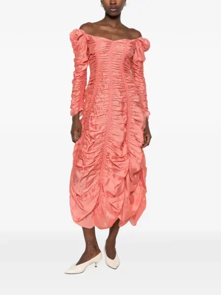 Rochie Khaite cu volane roz