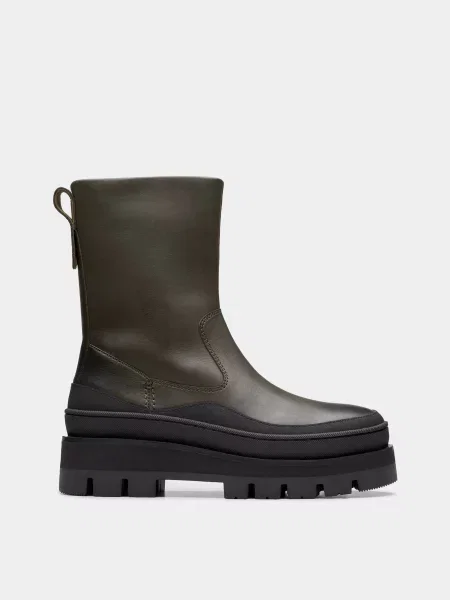 Кожаные ботинки Clarks хаки