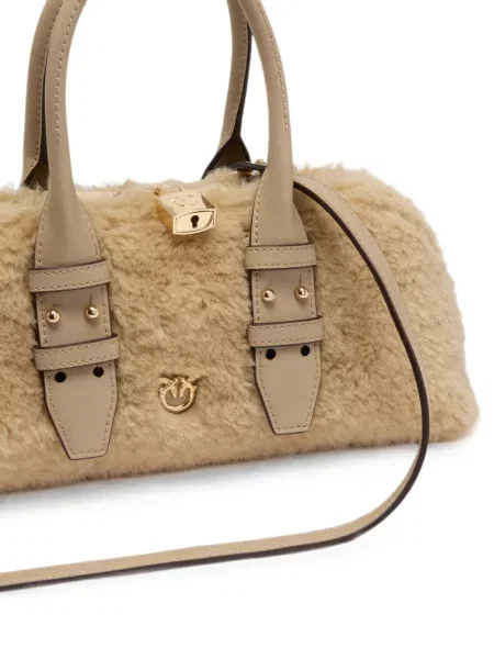 Шопинг чанта Pinko с катарама от овча кожа