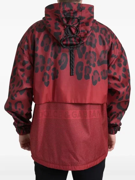 Geacă Dolce & Gabbana cu imagine cu model leopard roșu