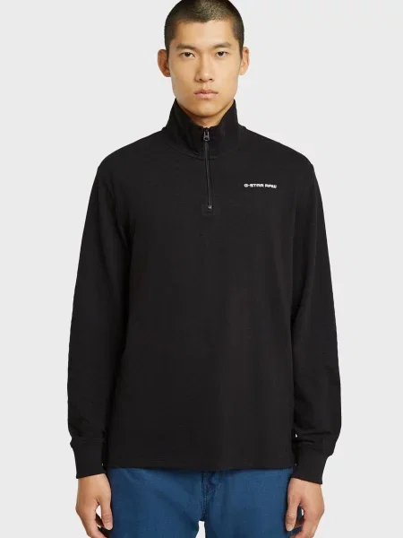 Лонгслив G-star Raw на полумолнии черный