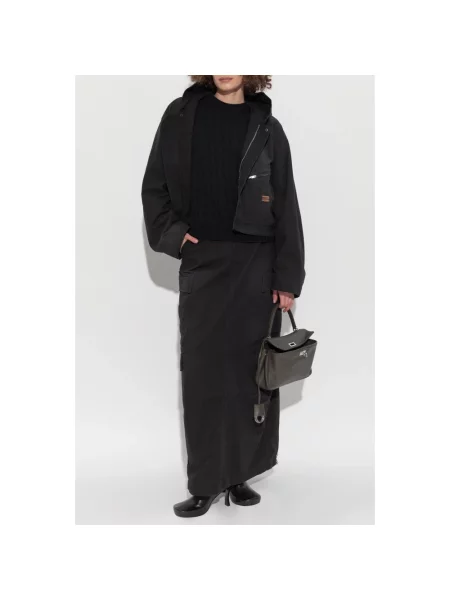 Lniany sweter Balenciaga czarny