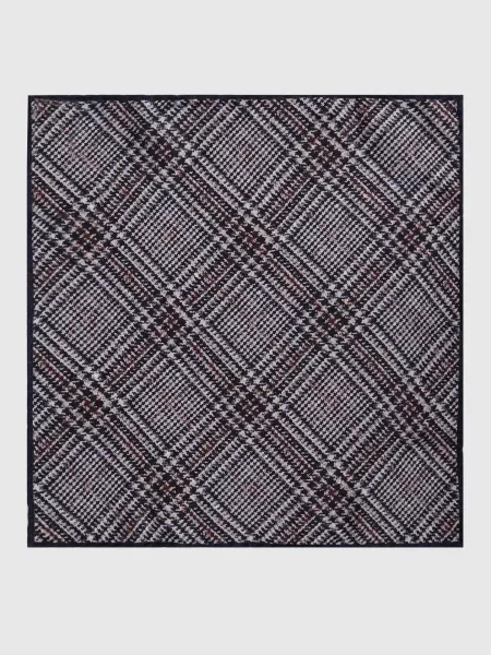 Шелковый двусторонний платок Brunello Cucinelli с принтом синий