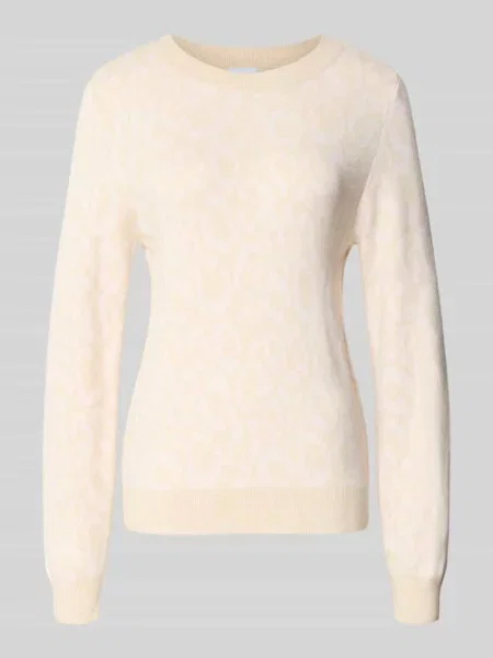 Sweter o kroju slim fit z mieszanki model ‘JACQUARD’ Vila różowy