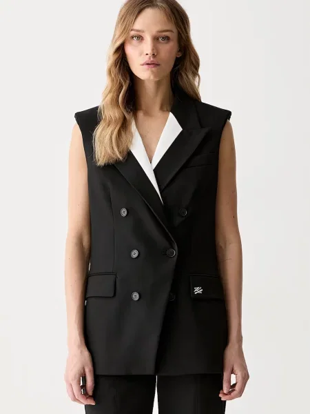 Karl Lagerfeld vestă cu două rânduri de pentru femei negru
