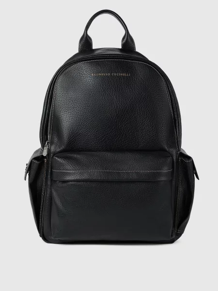 Шкіряний рюкзак Travel Brunello Cucinelli чорний