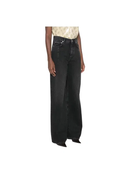Szerokie jeansy Dolce And Gabbana czarne