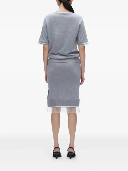 Κοστούμι μίντι φόρεμα 3.1 Phillip Lim από μαλλί merino με μήκος μέχρι το γόνατο γκρι