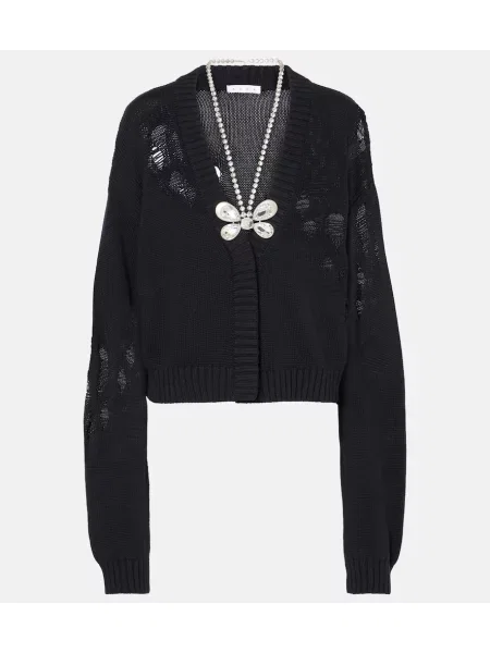 Cardigan Area din cașmir negru