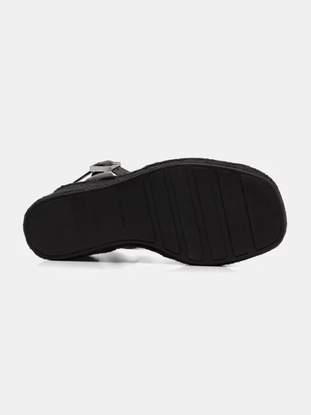 Calvin Klein szandál WEDGE ESPAD 70 AOP LTH fekete